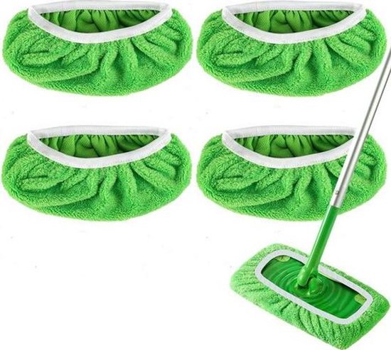 Ein Set Aus 4 Wiederverwendbaren Mikrofasertüchern. Geeignet Für Swiffer-wischmopps, Sowohl Für Die Trocken- Als Auch Für Die Nassreinigung.
