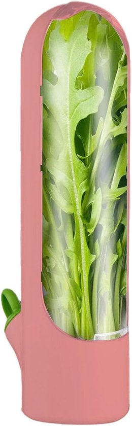 Kräuterbehälter Für Den Kühlschrank, Kräuterbehälter, Bewahrt Frischen Koriander Auf, Hält Grünes Blattgemüse 2-3 Wochen Lang Frisch (rosa)
