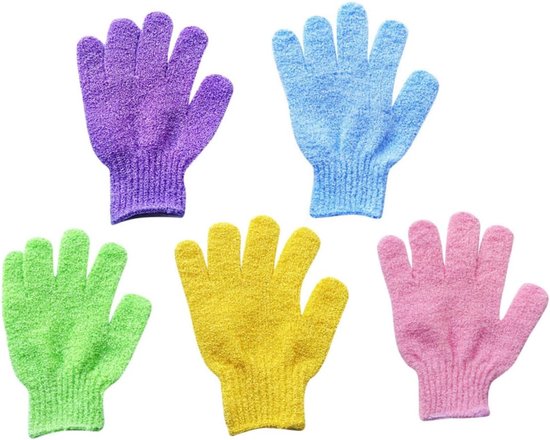 5-teiliges Set: Körperbürstenhandschuhe，badezimmeraccessoires，körperpeeling-handschuhe