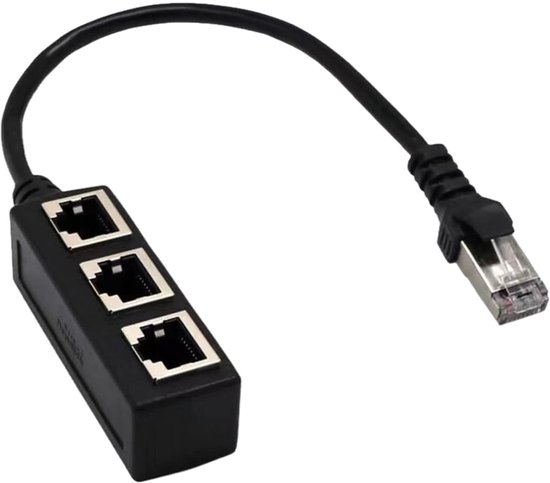 Ethernet-splitter Mit Stecker Für 3-bus-lan，rj45-lan-verteiler，ethernet-verlängerung，ethernet Cat5，cat6，cat7 Mit Einem Netzwerk-passthrough