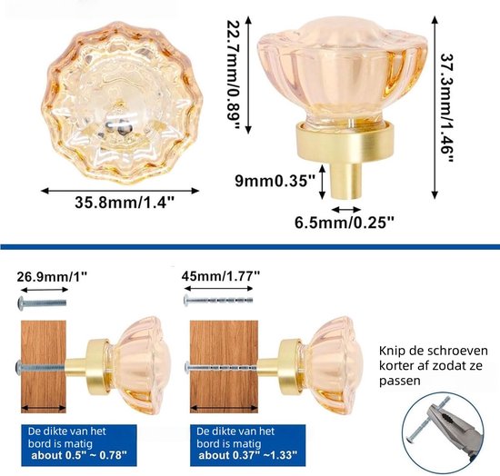 2 Stück – Griff – Einzelloch – Kristall-schubladenknopf – Für Sideboards, Schränke, Küchen, Badezimmer – Champagner