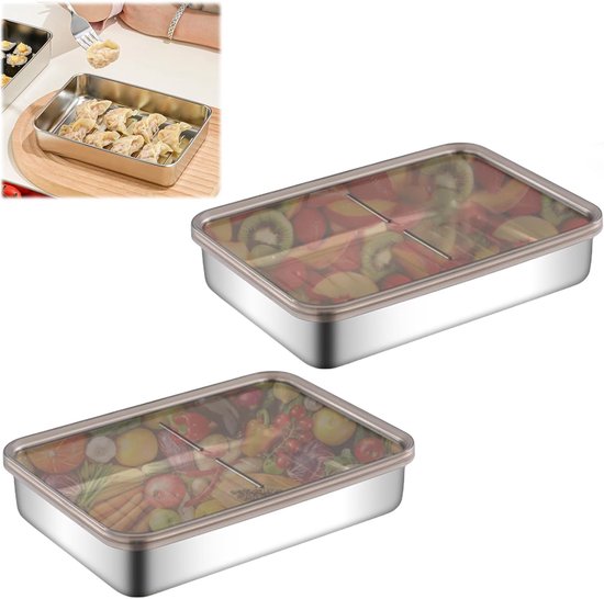 Set Mit 2 Wiederverwendbaren Edelstahl-vorratsdosen – Feinkostbox
