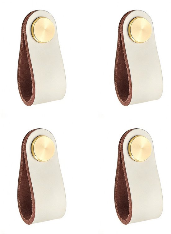Möbelgriffe Aus Echtem Leder，4-teiliges Set，maße: 6,5 X 2,6 Cm，handgefertigte Möbelknöpfe，geeignet Für Küchenschränke，kleiderschränke Etc