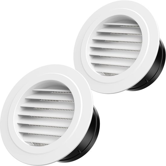 2er-pack Runde Lüftungsgitter Mit Insektenschutz, 100 Mm, Geeignet Für Garage, Badezimmer, Küche, Büro, Zimmer