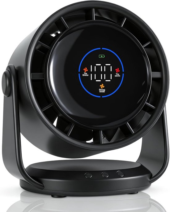 Wiederaufladbarer Tischventilator – Leiser Schreibtischventilator (35 Db) Mit 100 Einstellungen, Usb-c-anschluss Und 4000-mah-akku