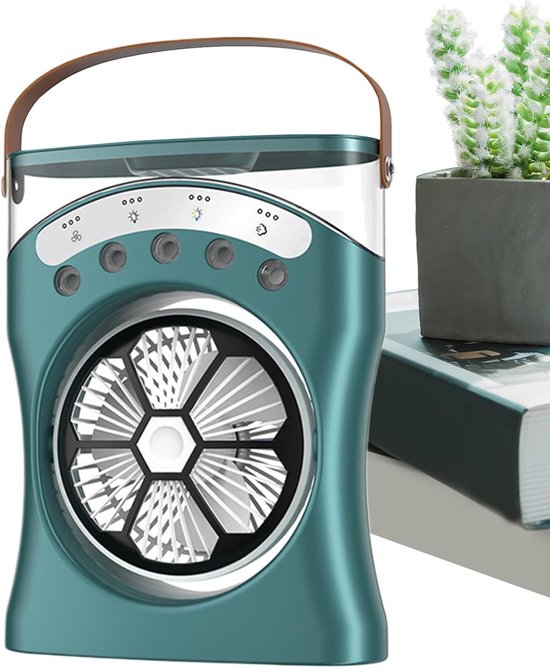 Tragbarer Ventilator – Wiederaufladbarer Ventilator Mit Wassernebelfunktion 180° Drehbar, Drei Geschwindigkeitsstufen Ideal Für Heiße Tage, Studentenzimmer Und Schlafzimmer