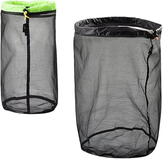 2er-pack Nylon-netzbeutel，leichter Aufbewahrungsbeutel Für Camping Und Outdoor-aktivitäten，kleiner Aufbewahrungsbeutel Mit Kordelzug