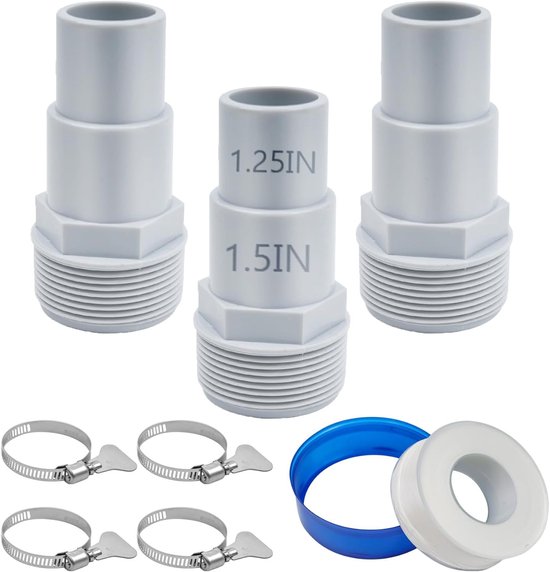 38-mm-schlauchanschluss，poolschlauchanschluss (38 Mm Auf 32 Mm)，poolschlauchadapter (38 Mm)，poolschlauchadapter-set Mit 4 Schlauchschellen