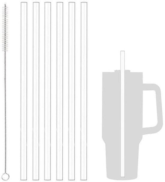 6 Wiederverwendbare Strohhalme，kompatibel Mit Stanley Adventure Reisebechern，kompatibel Mit Stanley Bechern (20/30/40 Oz)，transparente Strohhalme