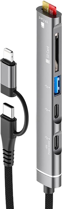 Usb-c-hub-adapter，usb-c + Lightning Auf Usb-buchse，geeignet Für Iphone 14/13/12，die Meisten Smartphones Mit Usb-c-anschluss，ipad Pro Und Laptops