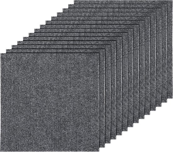 30 Stück，selbstklebende Teppichfliesen，30 X 30 Cm，weich Gefütterter Bodenbelag，einfache Verlegung，strapazierfähiger Teppichboden