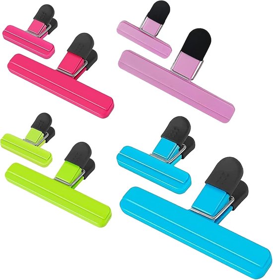 Lebensmittelclips, 8 Bunte Verschlussclips, Kunststoffklemme, Lebensmittelclip, Zum Verschließen Von Kaffee-, Süßigkeiten- Und Snackbeuteln