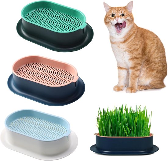 3-teiliger Katzengras-pflanzkasten，hydroponische Katzengrasbox，katzengrasbehälter