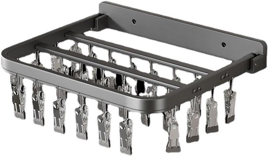 Sockenständer Zur Wandmontage Für Den Balkon, Aluminium-sockenständer Für Den Haushalt Mit Weichen Gummifederklemmen, Geeignet Zum Trocknen Von Socken, Handtüchern Und Unterwäsche