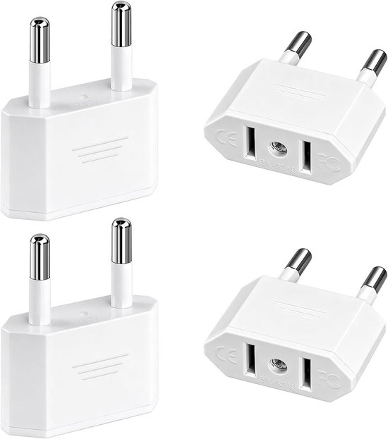 4 Reiseadapter (us-stecker Auf Eu-stecker)，us-stecker Auf 2-poligen Deutschland-/europa-stecker，spanien Und Ägypten