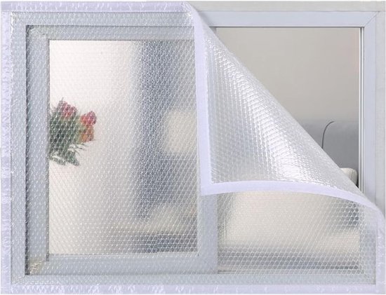 Winterisolierende Vorhänge，fensterisolierungsset，halbtransparente Fensterisolierungsfolie，winddichte Kunststoffvorhänge，verstellbar (80120 Cm)