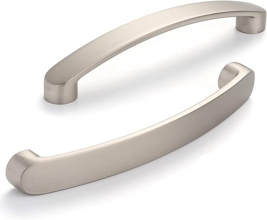 6 Stück Verchromte Möbelgriffe – Küchentürgriffe – Gebürstetes Nickel – Mittenabstand 160 Mm