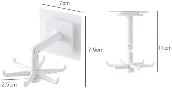 360° Drehbarer Küchenutensilienhalter Mit 6 Haken, Wandhalterung Für Küchenutensilien, Für Küchenutensilien Und Küchengeschirr (schwarz + Weiß)