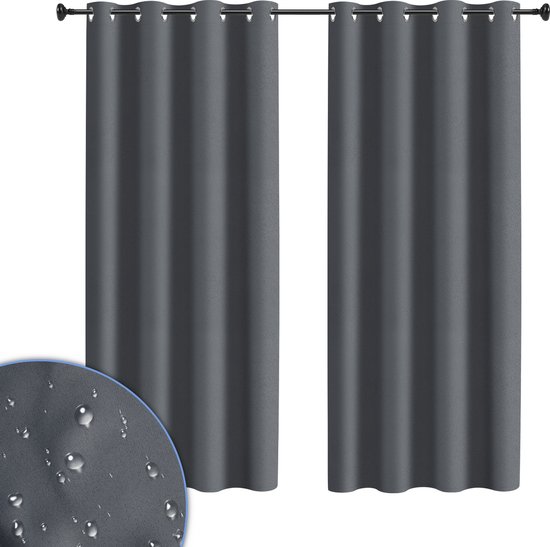 Outdoor-vorhang - 132 X 274 Cm - Wasserdicht, Wetterfest - Verdunkelnder Balkonvorhang - Blickdicht - 2-teilig