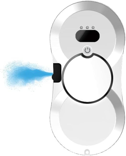 Fensterputzroboter Mit Ultraschall-wassersprühsystem, 70 Mm Schmalem, Doppelt Rotierendem Wischmopp Und Sicherheitsseil