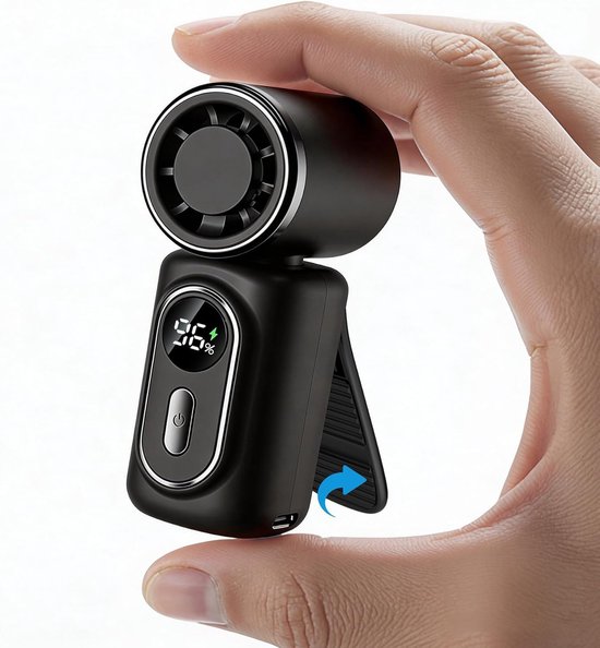 Mini-handventilator，5 Geschwindigkeitsstufen，freihändig Nutzbar，180° Drehbar，led-anzeige，3000 Mah，wiederaufladbarer Mini-ventilator