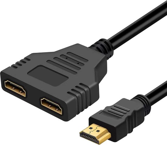 Zeynomax - Hdmi-splitterkabel - Stecker Auf Zwei Buchsen - 1080p-auflösung - 1 Auf 2 - Ideal Für Mehrere Geräte