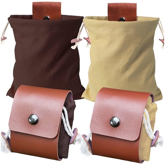 Faltbare Bushcraft-tasche Aus Leder Und Canvas – 2er-set