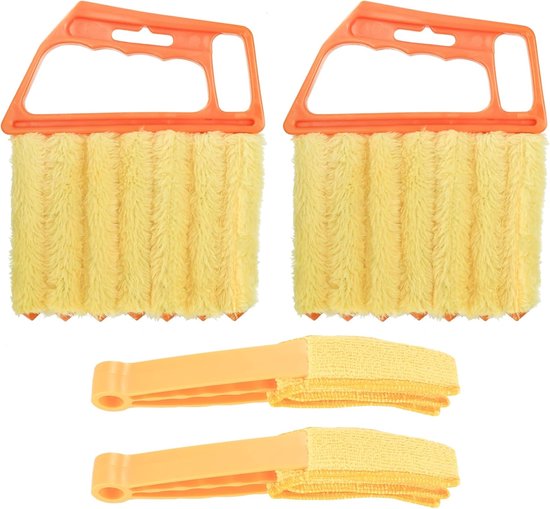 4-teiliges Rollladen-reinigungsbürsten-set – 7-blatt-bürste + Mini-lüfterreiniger – Mikrofaserbürste Für Jalousien Und Klimaanlagen