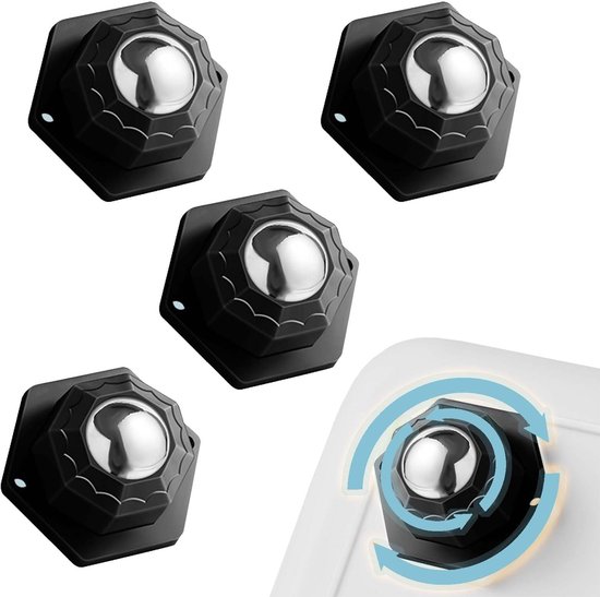 Dailygoods – Möbelrollen, 4 Stück – Lenkrollen – Universalrollen – Stahlkugelrollen – 360° Drehbar – Achteckiges Design