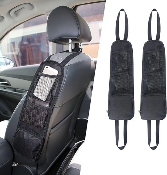 2-teiliger Autositz-organizer Mit Netztaschen Und Getränkehaltern