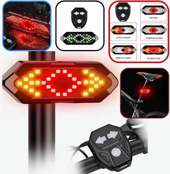 Fahrradrücklicht Mit Blinker – Kabellose Fernbedienung – Usb-aufladung