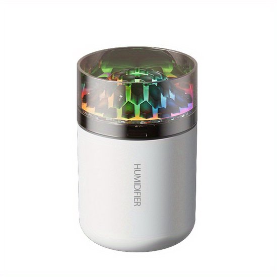 Luftbefeuchter Mit 7-farbiger Ambientebeleuchtung, Leisem Betrieb, Usb-mini-auto-luftbefeuchter Mit Besonders Luxuriösem Aussehen.