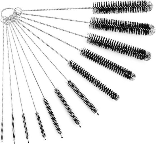 Set Mit 12 Reinigungsbürsten Für Kaffeemaschinen，milchschlauchbürsten，multifunktionale Reinigungsbürsten，schwarz