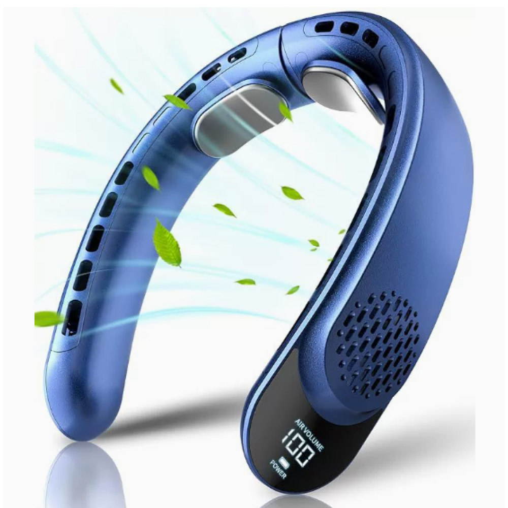 Wiederaufladbarer Nackenventilator, Persönlicher Ventilator Mit Led-anzeige, 3 Geschwindigkeitsstufen, 4000 Mah Akku, Usb Typ-c Kompatibel, Tragbar, Ideal Und Leise Für Reisen Und Outdoor-aktivitäten.