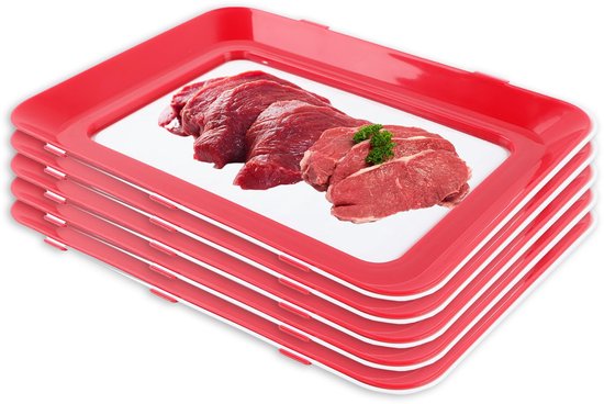 Frischhalteschale Mit Elastischer Folie，kühlschrankorganizer，fleischaufbewahrung，wiederverwendbar Für Die Küche，5 Stück，vakuum-frischeplatte