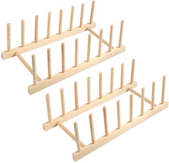 Tellerständer-set Aus Holz – Nachhaltiges Kiefernholz – 2-teilig