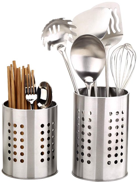 Besteckständer Aus Edelstahl – Robust Und Praktisch – 2er-set – Glänzend