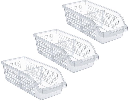 Kühlschrank-organizer Mit Trennwand – Transparente Aufbewahrungsbox – 3-teilig – Kunststoff