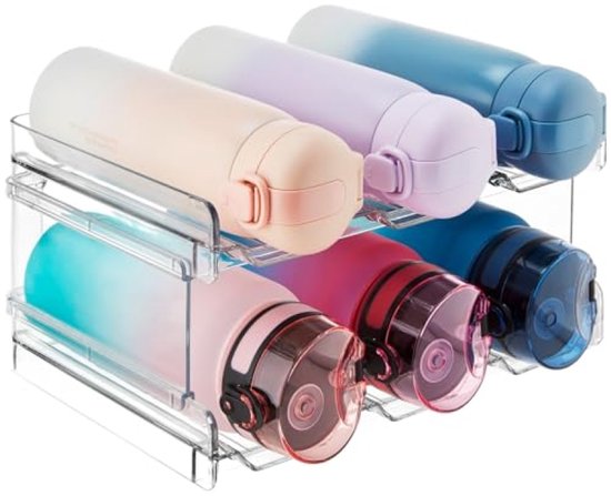 Stapelbarer Flaschenhalter，wasserflaschenhalter Aus Kunststoff Für Küchenarbeitsplatte，2er-pack