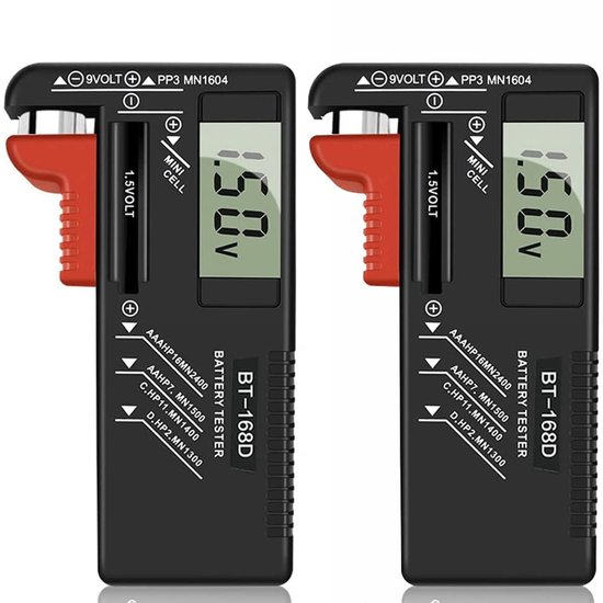 2-teiliger Digitaler Batterietester, Universeller Batterieprüfer Für Den Haushalt, Geeignet Für Aaa-, Aa-, Cd-, 9v- Und 1,5v-knopfzellenbatterien