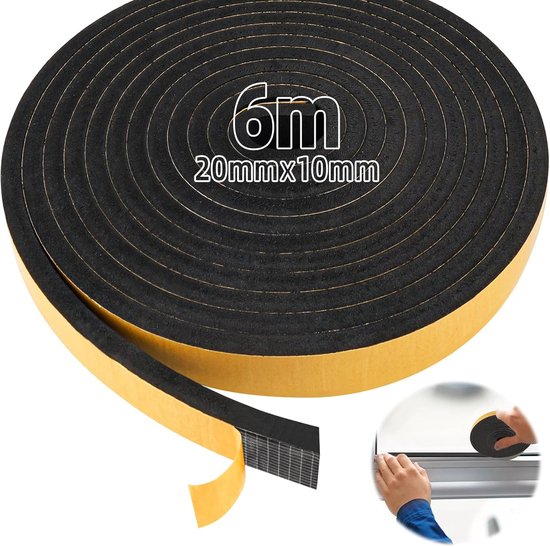 Schaumstoff-dichtungsband 20 X 10 Mm – Gummi, Für Türen Und Fenster, Witterungsbeständig