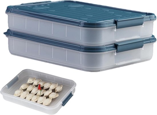2er-pack Aufbewahrungsboxen Für Teigtaschen Zum Einfrieren，kühlaufbewahrung Mit Verschließbarem Deckel，luftdichter Behälter Für Cupcakes