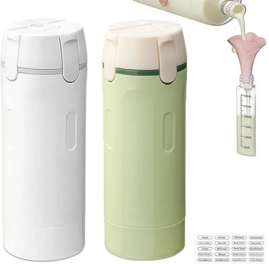 4-in-1 Reise-spender，2-teilig，nachfüllbare Reiseflaschen，auslaufsichere Reiseverpackung，geeignet Für Shampoo