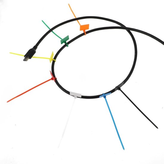 100 Stück，farbige Kabelbinder，selbstsichernde Kabelbinder Aus Nylon，mehrfarbige Kabelbinder Mit Etiketten，zur Kennzeichnung Von Kabeln