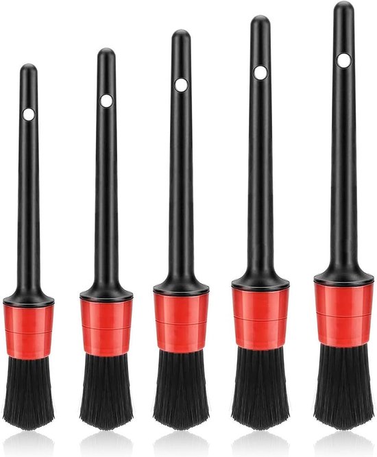 Set Mit 5 Autoreinigungsbürsten – Detailbürsten Für Die Autoreinigung – Innen- Und Außenreinigung, Motorraumreinigung, Lüftungsschlitze