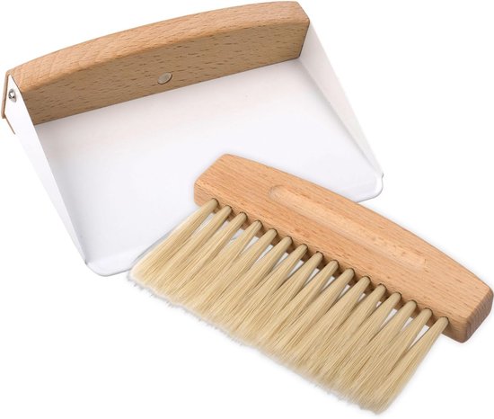Tragbare Reinigungsbürste，mini-kehrschaufel- Und Bürstenset，holz-tischkrümelbesen Für Die Reinigung Von Schreibtisch
