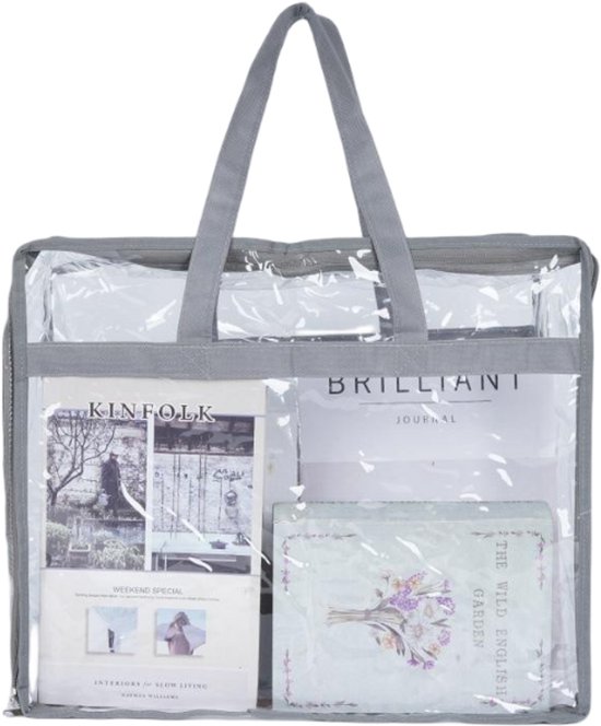 Transparente Aufbewahrungstasche，pvc-kleideraufbewahrungstasche，faltbarer Bettbezug Mit Tragegriffen，aufbewahrungsbox Für Umzüge，46 X 23 X 38 Cm