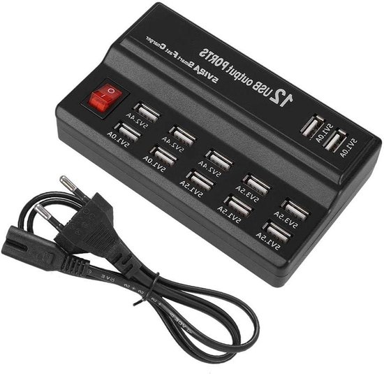 12-port-usb-ladestation Für Schnelles Und Sicheres Laden - 5v 10a - Usb-steckdosenleiste (220v-eu)