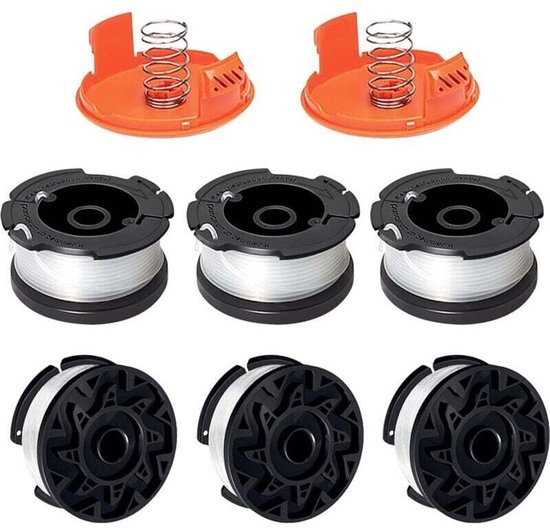 Mähwerksspulen – 6 Spulen + 2 Düsen + 2 Federn – Passend Für Black+decker