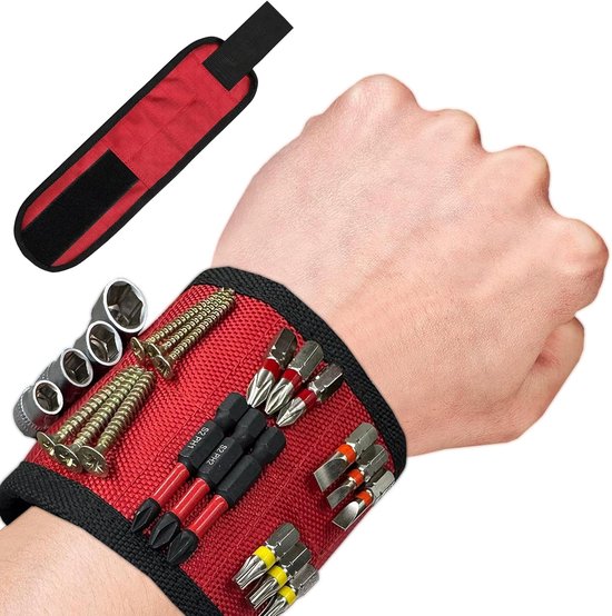 Magnetisches Armband，magnetischer Schraubenhalter Fürs Handgelenk，aus Ballistischem Nylon，mit 10 Leichten，nägeln Und Bohrern